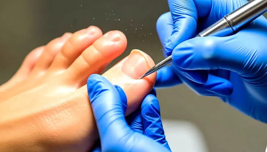 Professionele pedicurebehandeling met freestechniek