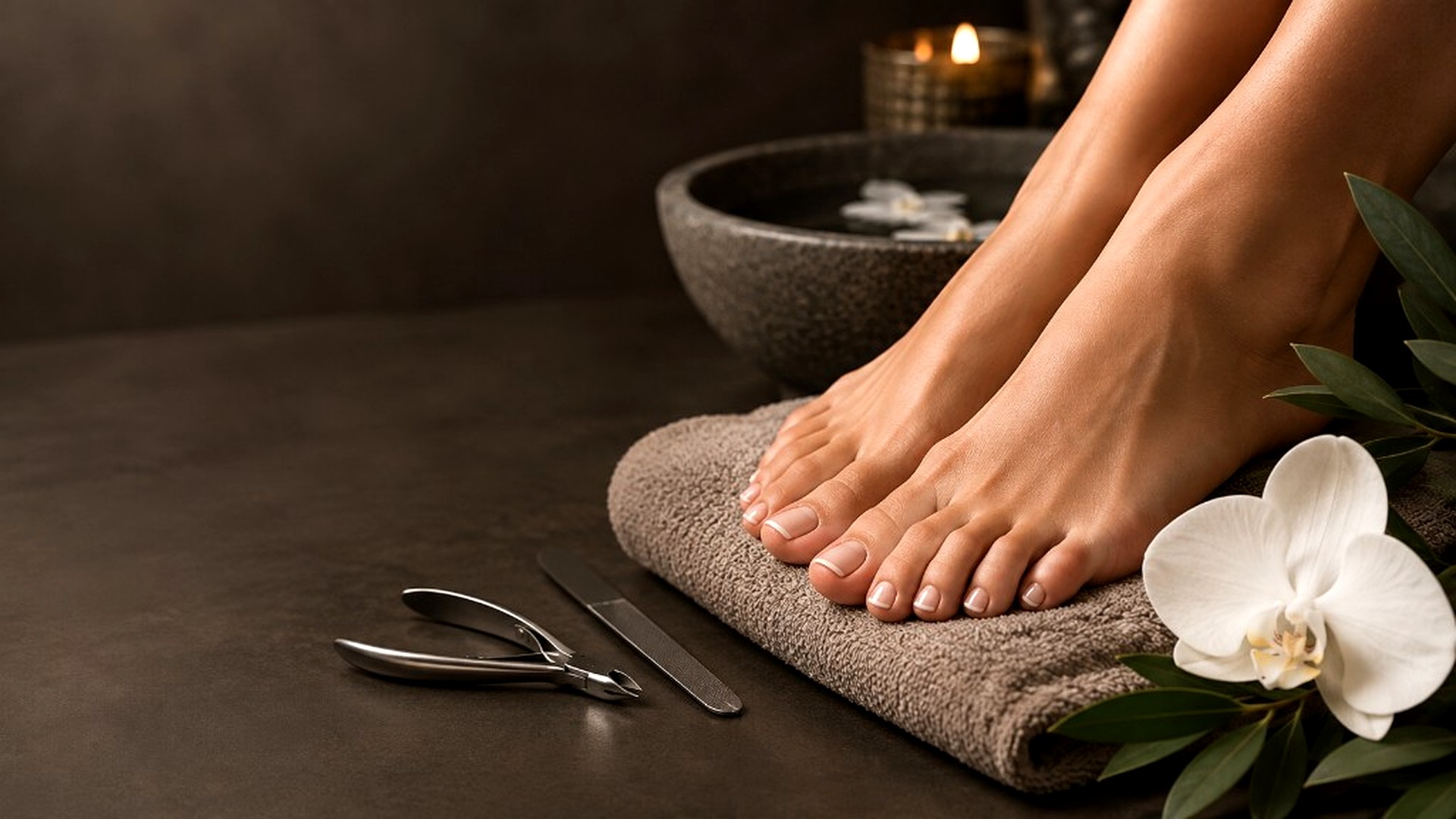 Verzorgde pedicure in spa-sfeer